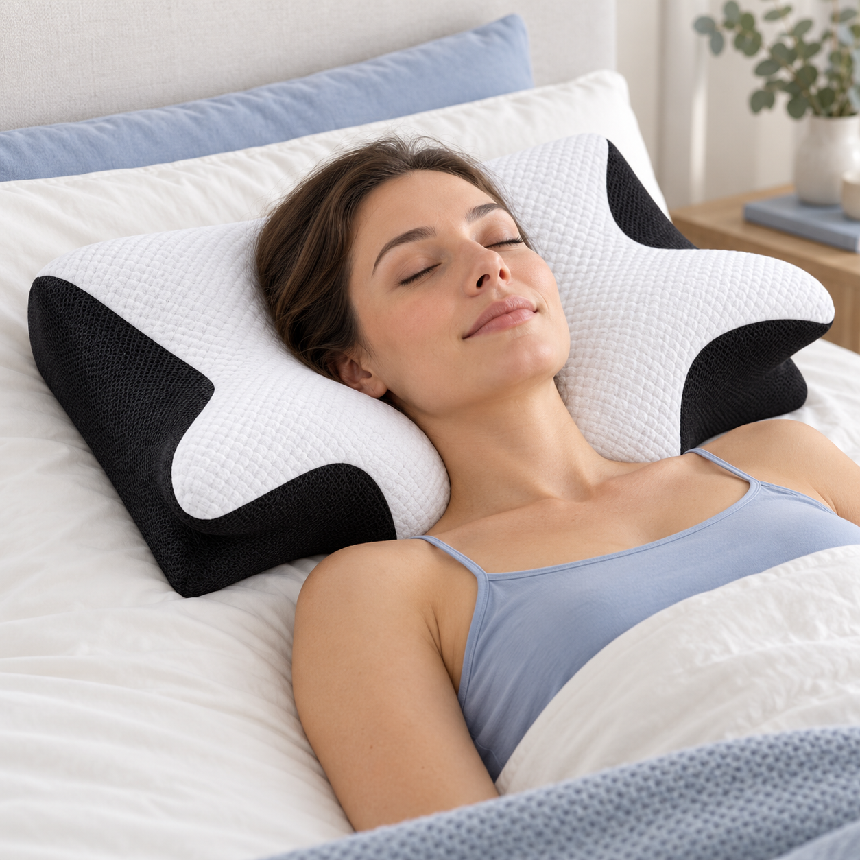 Almohada Cervical CALMA en la cama